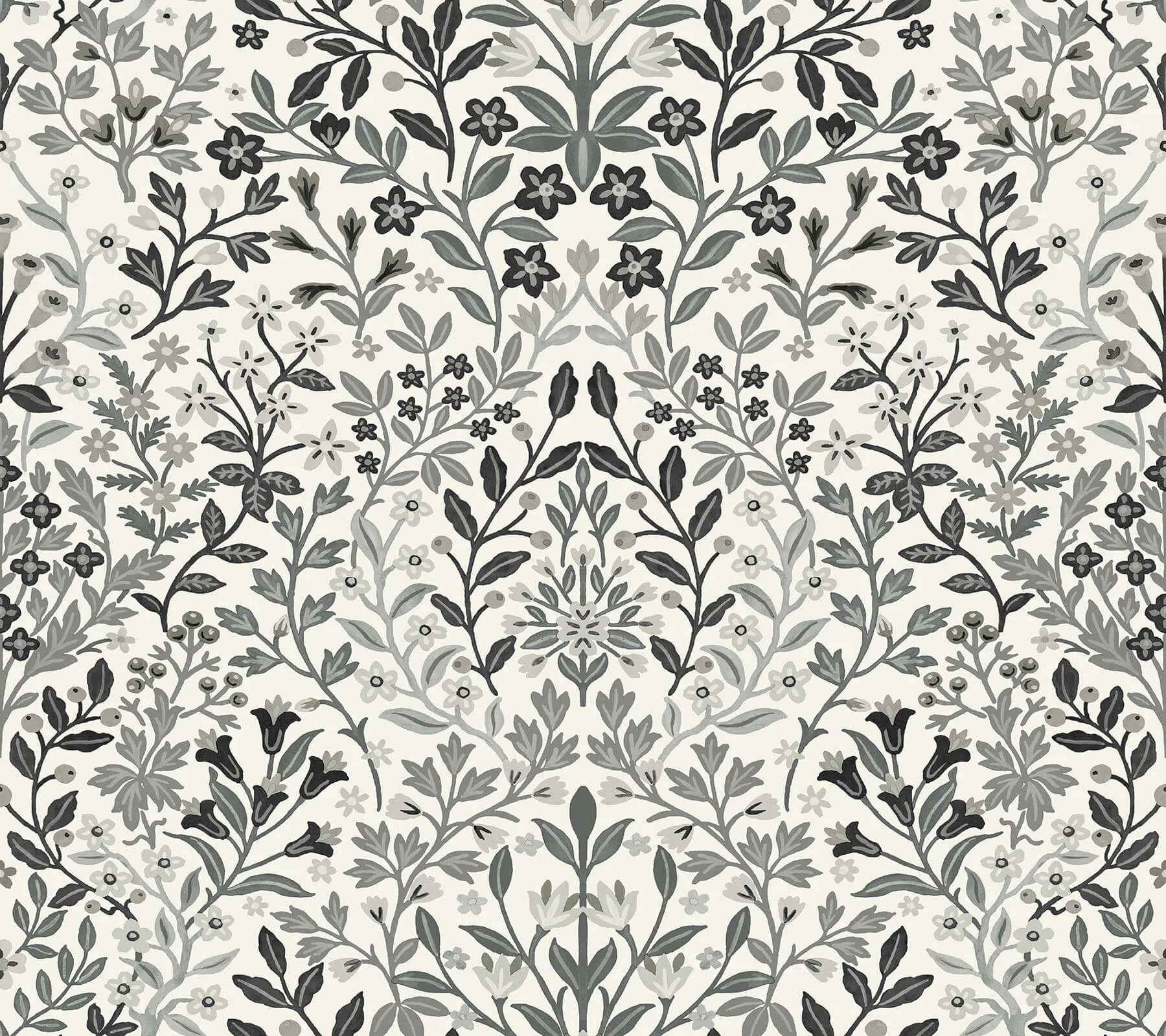 Magnolia Home Garden Terrace wallpaper, color White & Black, SKU MF4724