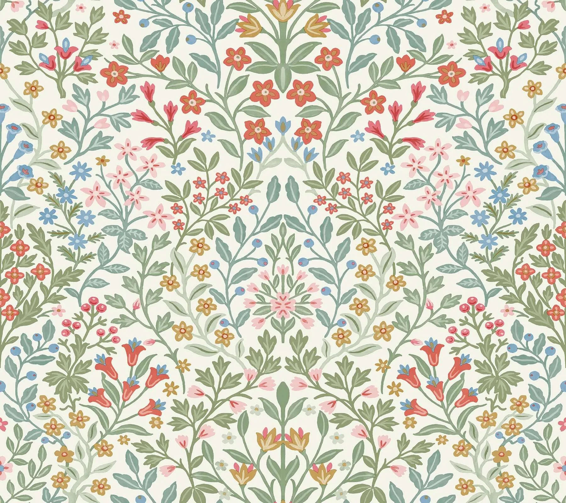 Magnolia Home Garden Terrace wallpaper, color White & Multicolor, SKU MF4726