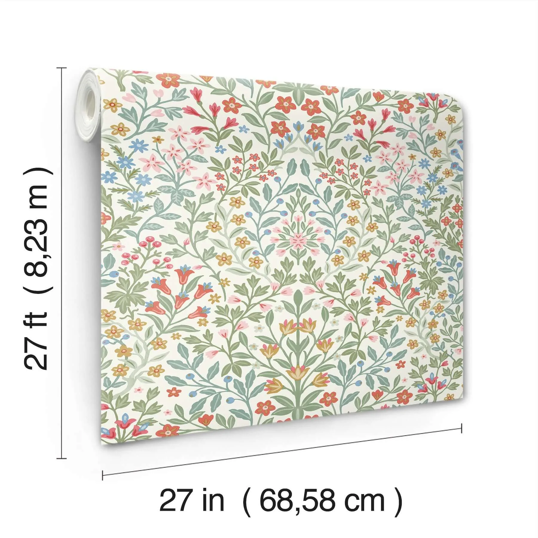 Magnolia Home Garden Terrace - White & Multicolor Wallpaper | Buy Online Magnolia Home Garden Terrace wallpaper, color White & Multicolor, SKU MF4726