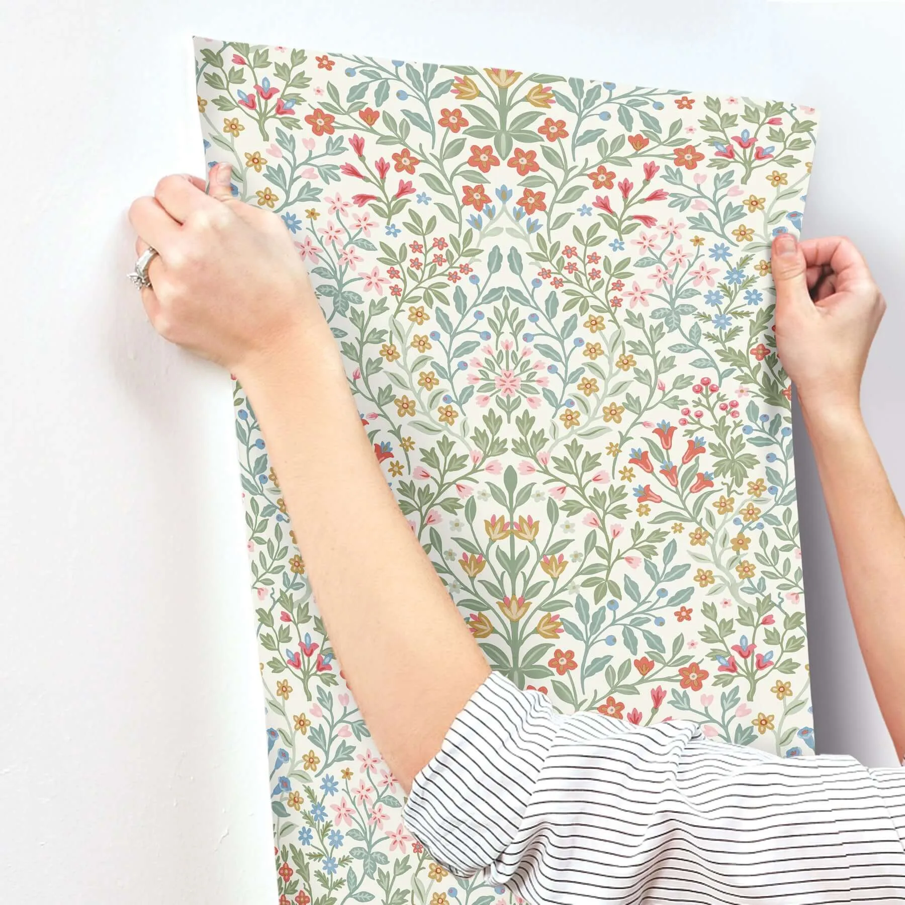 Magnolia Home Garden Terrace - White & Multicolor Wallpaper | Buy Online Magnolia Home Garden Terrace wallpaper, color White & Multicolor, SKU MF4726
