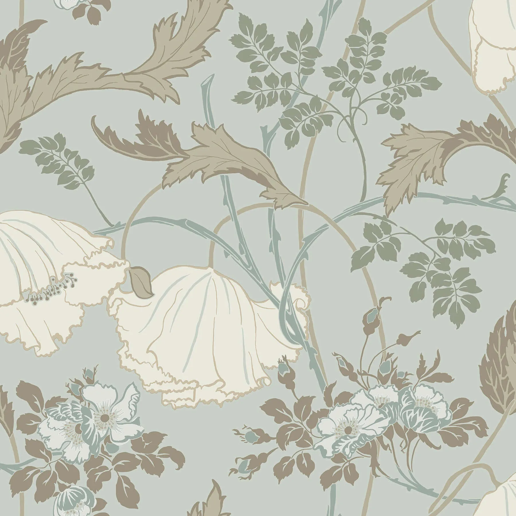 Magnolia Home Gwendolyn wallpaper, color Blue & Suede, SKU MF4755