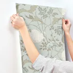 Magnolia Home Gwendolyn - Blue & Suede Wallpaper | Buy Online Magnolia Home Gwendolyn wallpaper, color Blue & Suede, SKU MF4755
