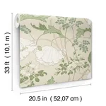 Magnolia Home Gwendolyn wallpaper, color Ecru & Green, SKU MF4751