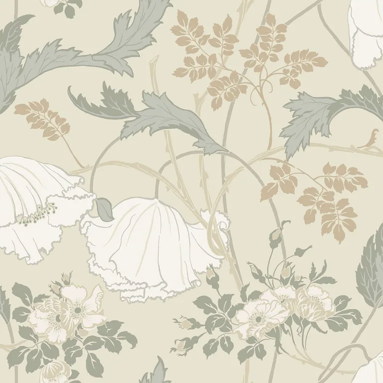 Magnolia Home Gwendolyn wallpaper, color Ivory & Grey, SKU MF4753