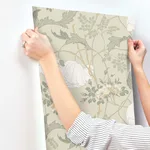 Magnolia Home Gwendolyn - Linen & Sage Wallpaper | Buy Online Magnolia Home Gwendolyn wallpaper, color Linen & Sage, SKU MF4754