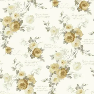 Magnolia Home Heirloom Rose wallpaper, color Yellow, SKU MH1527