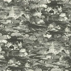 Magnolia Home Homestead wallpaper, color Black & Grey, SKU MH1500