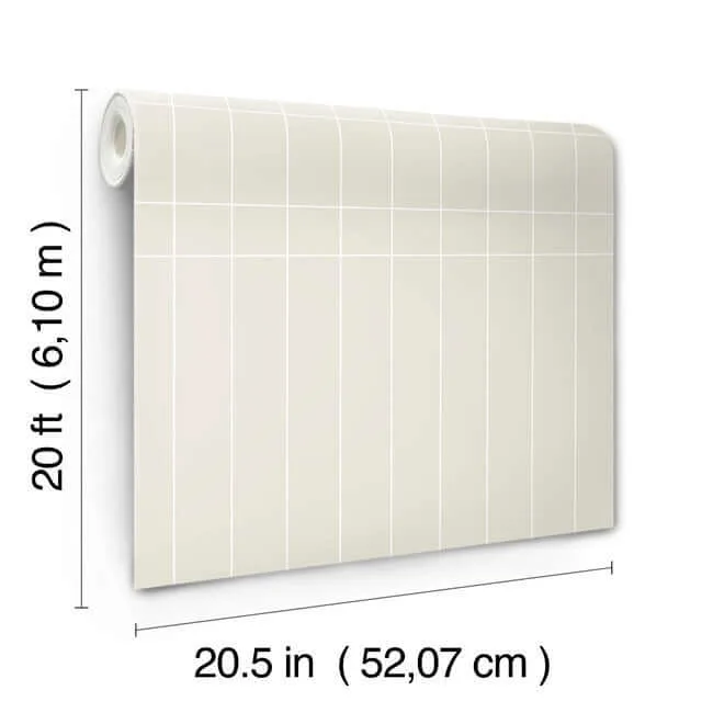Magnolia Home Linear Gridwork wallpaper, color Beige, SKU PSW1512RL