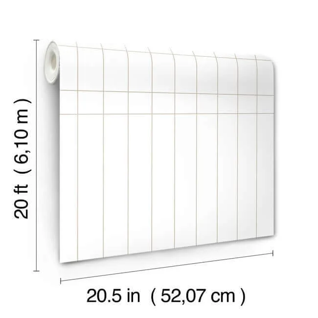 Magnolia Home Linear Gridwork - Linen on White Wallpaper | Buy Online Magnolia Home Linear Gridwork wallpaper, color Linen on White, SKU PSW1513RL