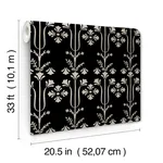Magnolia Home Lydia wallpaper, color Black, SKU MF4803