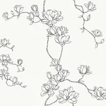 Magnolia Home Magnolia Branches - Black Wallpaper | Buy Online Magnolia Home Magnolia Branches wallpaper, color Black, SKU MF4731