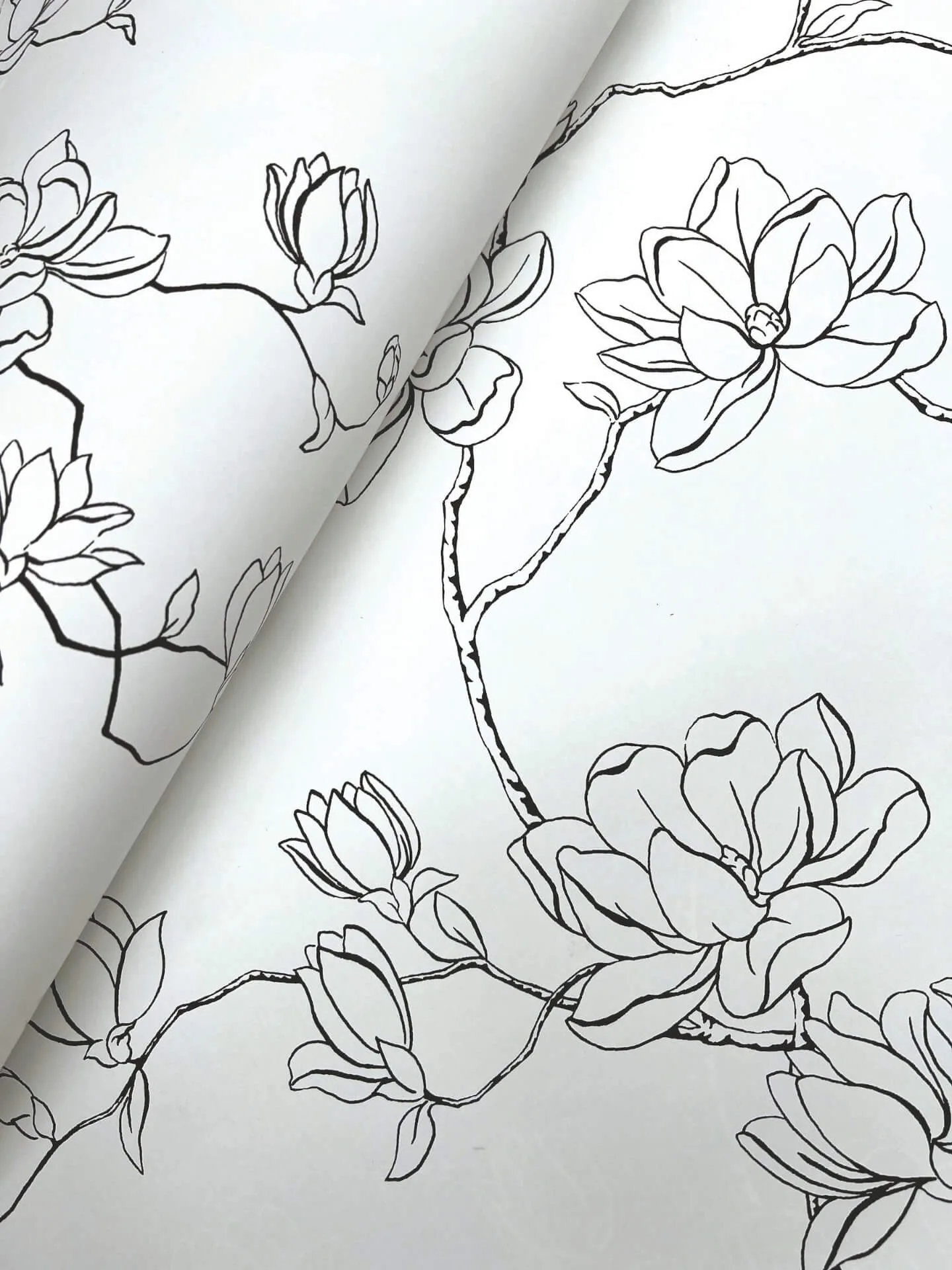 Magnolia Home Magnolia Branches - Black Wallpaper | Buy Online Magnolia Home Magnolia Branches wallpaper, color Black, SKU MF4731
