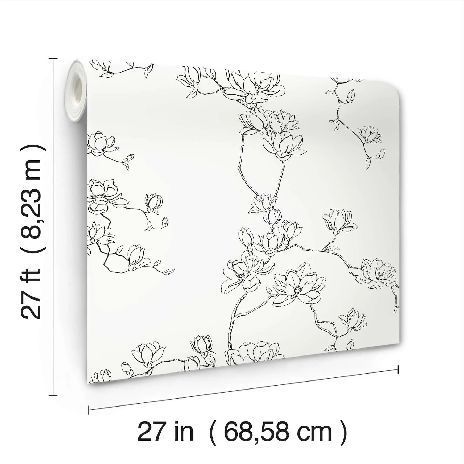 Magnolia Home Magnolia Branches - Black Wallpaper | Buy Online Magnolia Home Magnolia Branches wallpaper, color Black, SKU MF4731