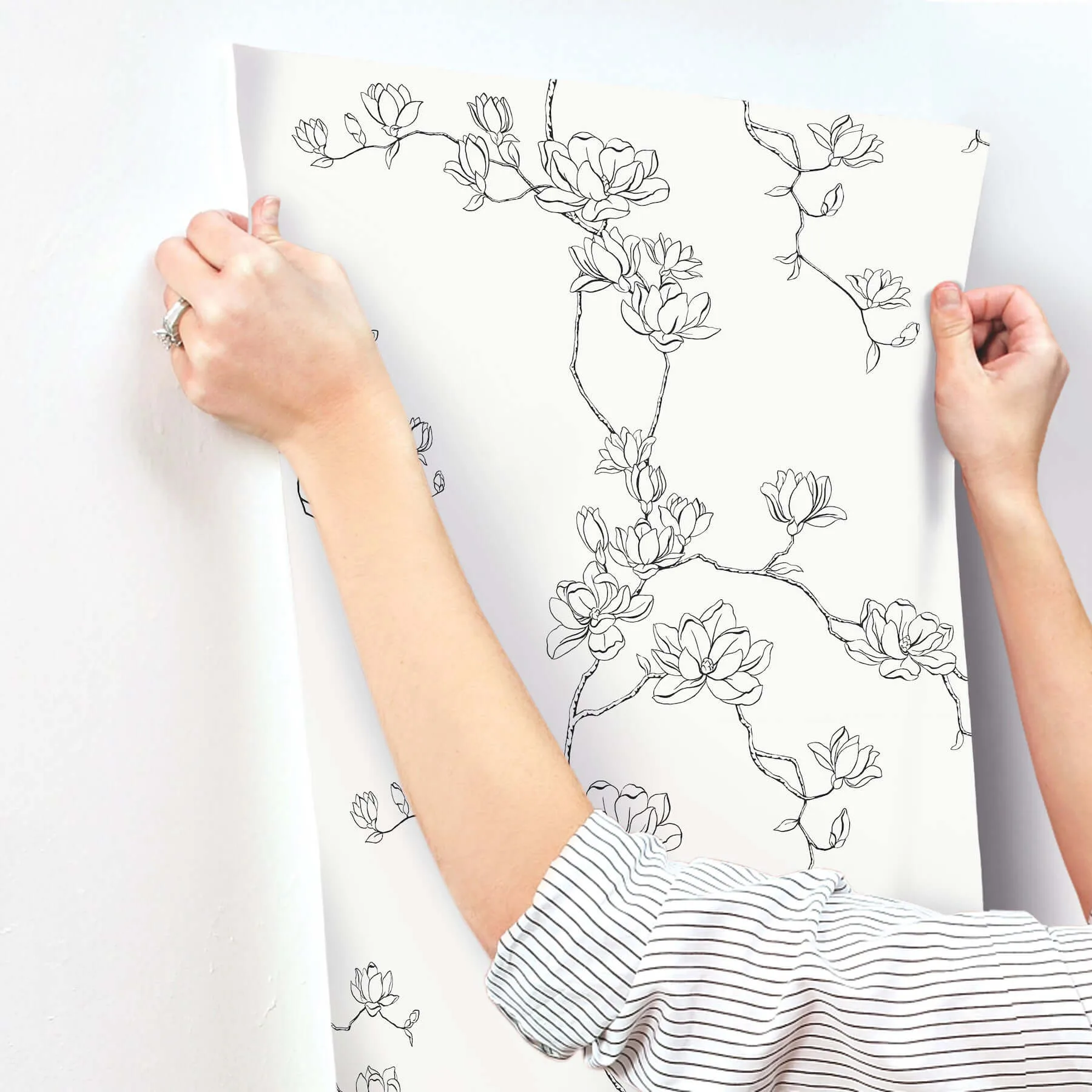Magnolia Home Magnolia Branches - Black Wallpaper | Buy Online Magnolia Home Magnolia Branches wallpaper, color Black, SKU MF4731