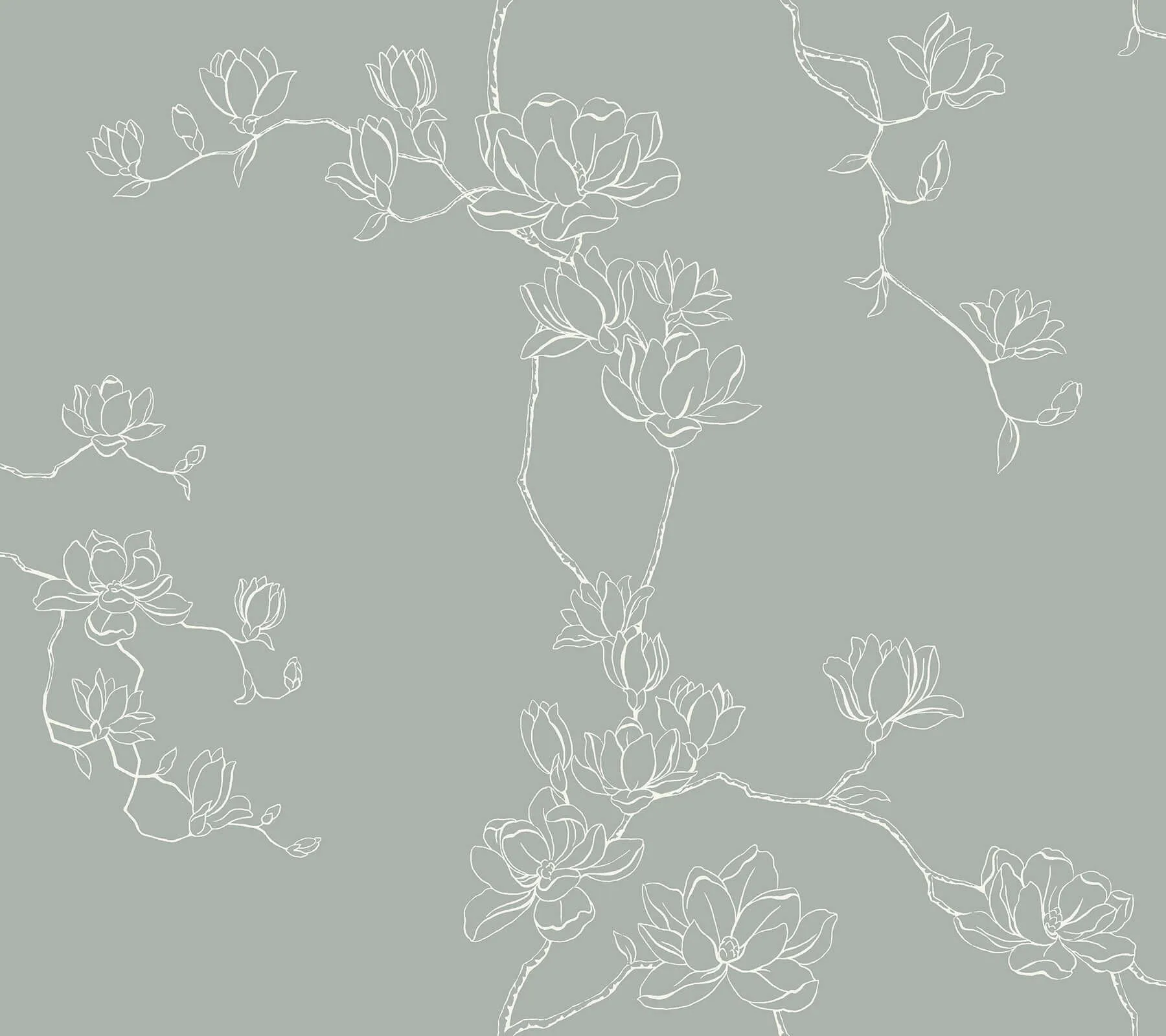 Magnolia Home Magnolia Branches wallpaper, color Eucalyptus, SKU MF4734