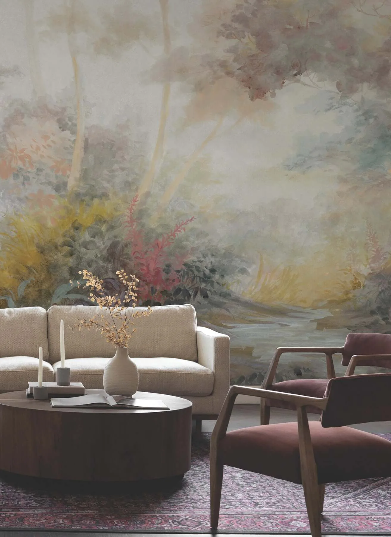 Magnolia Home Woodlands wallpaper, color Multicolor, SKU MF4809M