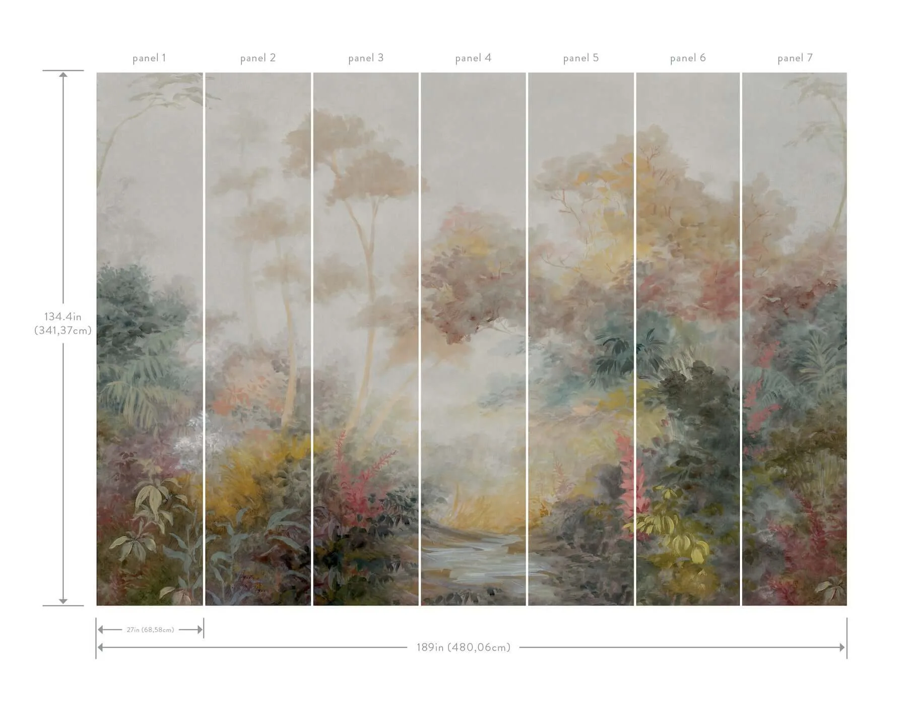 Magnolia Home Woodlands wallpaper, color Multicolor, SKU MF4809M
