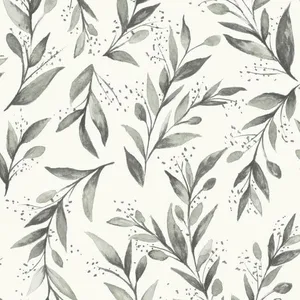 Magnolia Home Magnolia Home Olive Branch wallpaper, color Charcoal, SKU PSW1003RL