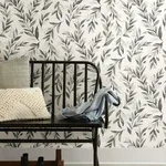 Magnolia Home Magnolia Home Olive Branch - Charcoal Wallpaper | Buy Online Magnolia Home Magnolia Home Olive Branch wallpaper, color Charcoal, SKU PSW1003RL