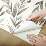 Magnolia Home Magnolia Home Olive Branch - Charcoal Wallpaper | Buy Online Magnolia Home Magnolia Home Olive Branch wallpaper, color Charcoal, SKU PSW1003RL