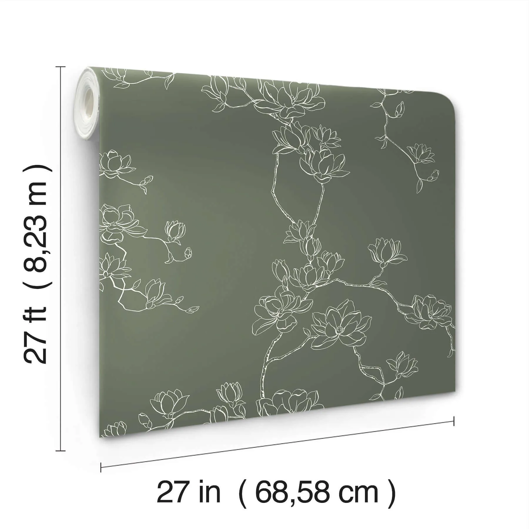 Magnolia Home Magnolia Branches - Pine Wallpaper | Buy Online Magnolia Home Magnolia Branches wallpaper, color Pine, SKU MF4735