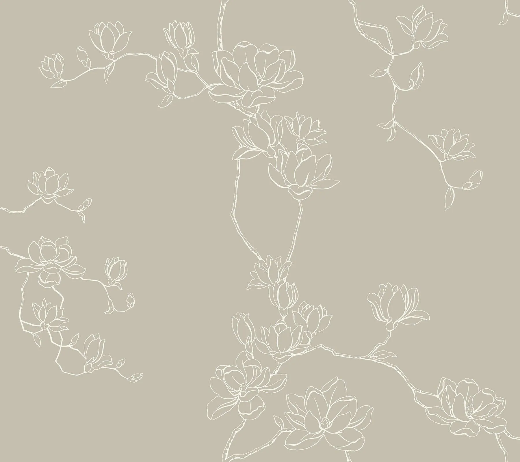 Magnolia Home Magnolia Branches wallpaper, color Taupe, SKU MF4736