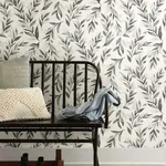 Magnolia Home Olive Branch - Charcoal Wallpaper | Buy Online Magnolia Home Olive Branch wallpaper, color Charcoal, SKU ME1537