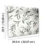 Magnolia Home Olive Branch - Charcoal Wallpaper | Buy Online Magnolia Home Olive Branch wallpaper, color Charcoal, SKU ME1537