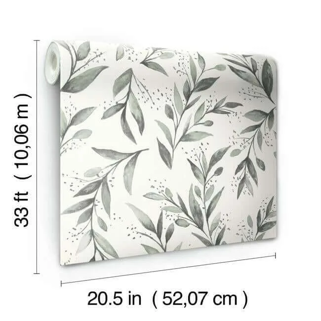 Magnolia Home Olive Branch - Charcoal Wallpaper | Buy Online Magnolia Home Olive Branch wallpaper, color Charcoal, SKU ME1537