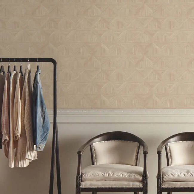 Magnolia Home Parquet wallpaper, color Beige, SKU OM3623