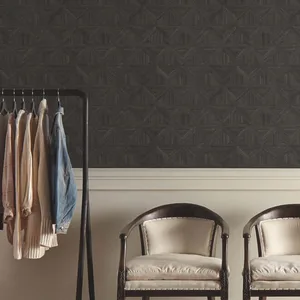 Magnolia Home Parquet wallpaper, color Black, SKU OM3621