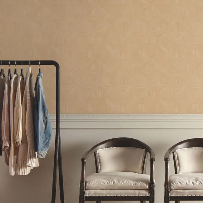 Magnolia Home Parquet wallpaper, color Tan, SKU OM3622