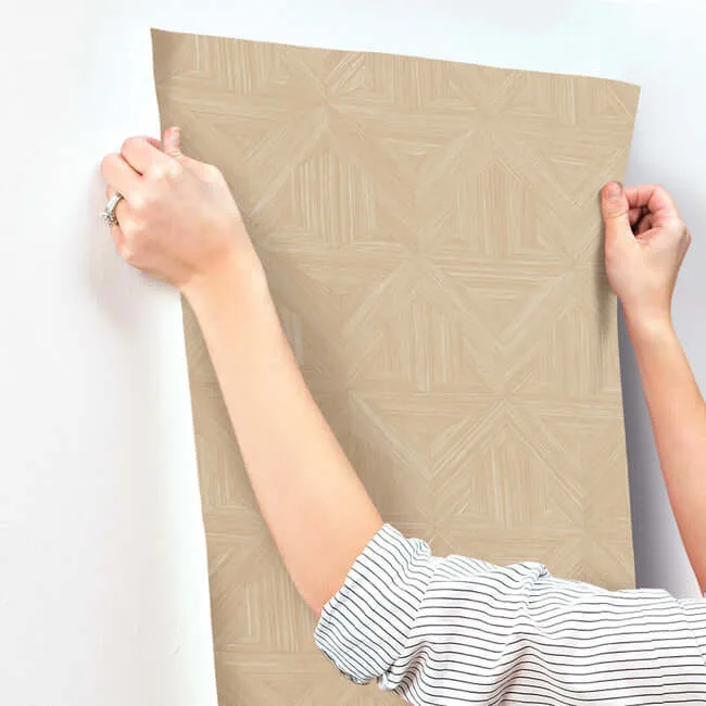 Magnolia Home Parquet - Tan Wallpaper | Buy Online Magnolia Home Parquet wallpaper, color Tan, SKU OM3622