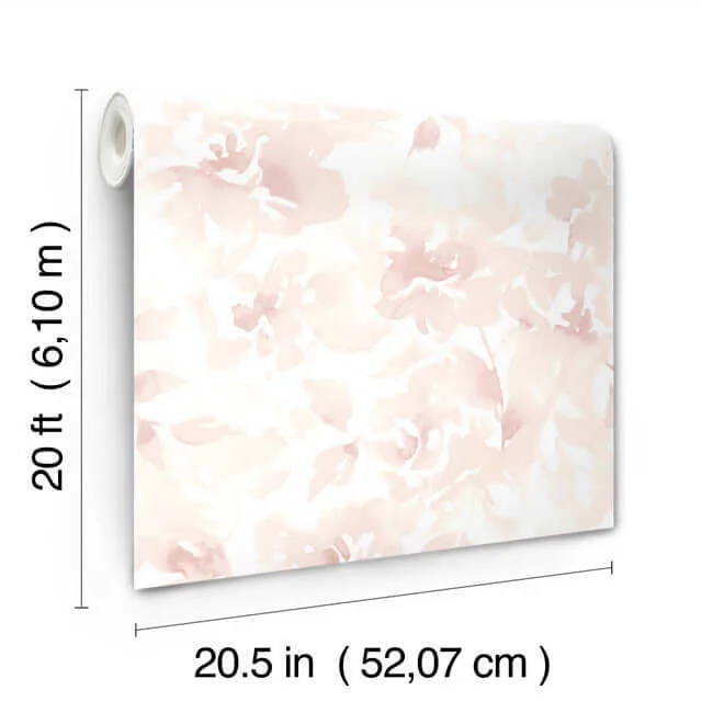 Magnolia Home Renewed Floral wallpaper, color Pink, SKU PSW1493RL