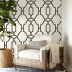 Magnolia Home Repurpose Woven Trellis - Charcoal Wallpaper | Buy Online Magnolia Home Repurpose Woven Trellis wallpaper, color Charcoal, SKU ME1550