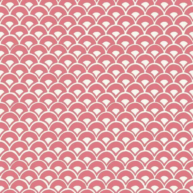 Magnolia Home Stacked Scallops wallpaper, color Pink, SKU MK1155