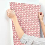 Magnolia Home Stacked Scallops - Pink Wallpaper | Buy Online Magnolia Home Stacked Scallops wallpaper, color Pink, SKU MK1155