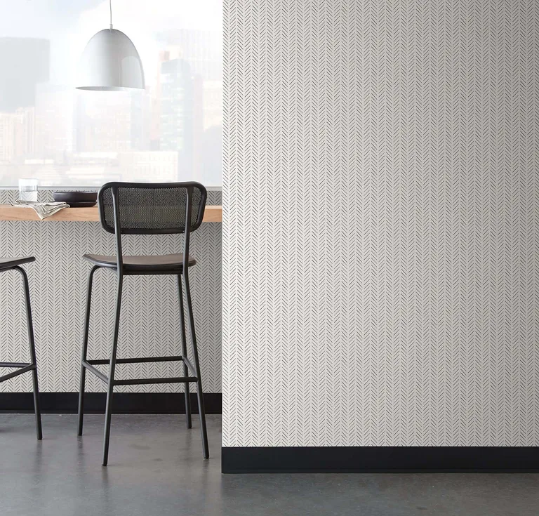 Magnolia Home Stroll wallpaper, color Charcoal, SKU MJ4813