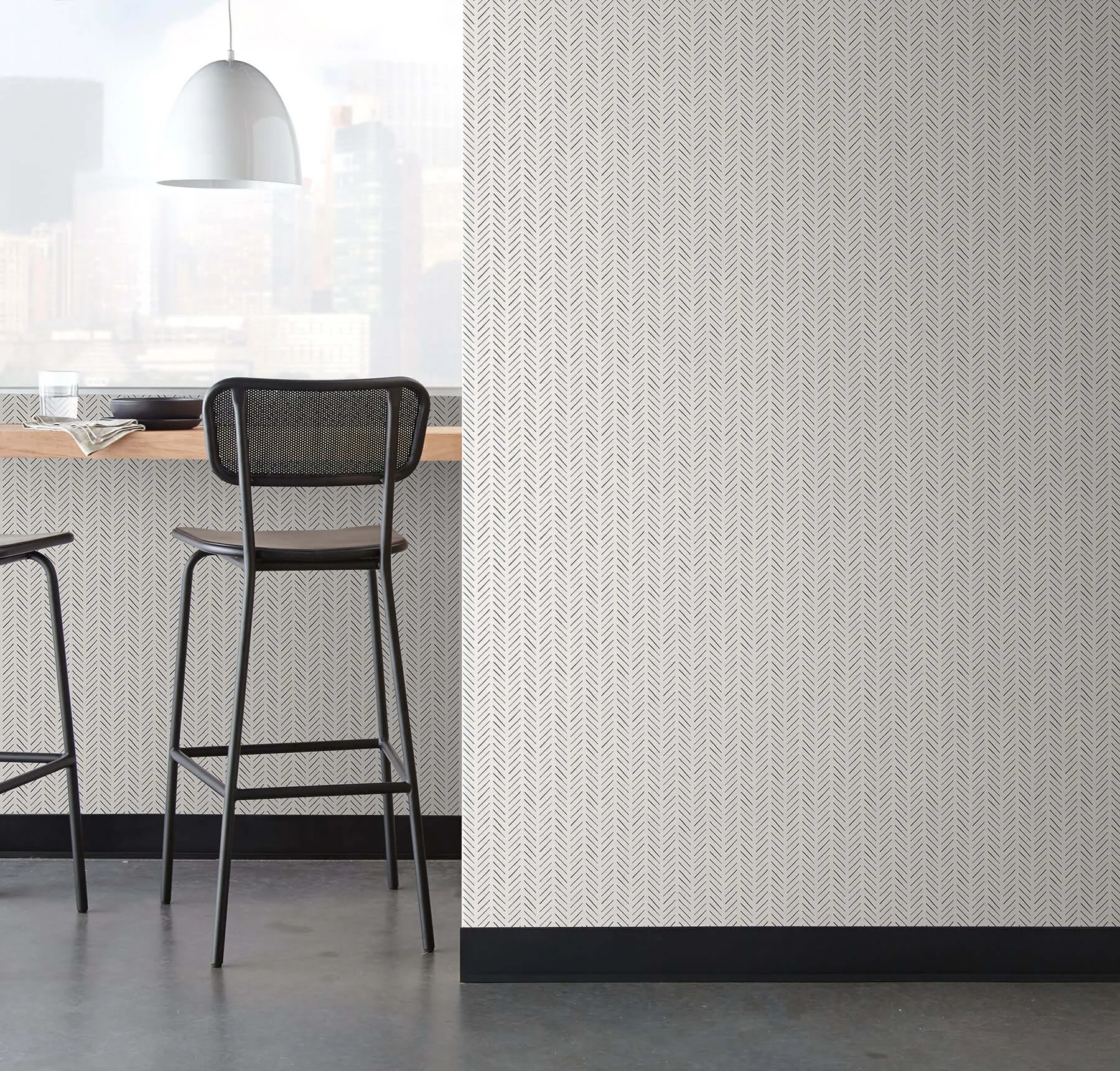 Magnolia Home Stroll wallpaper, color Charcoal, SKU MJ4813