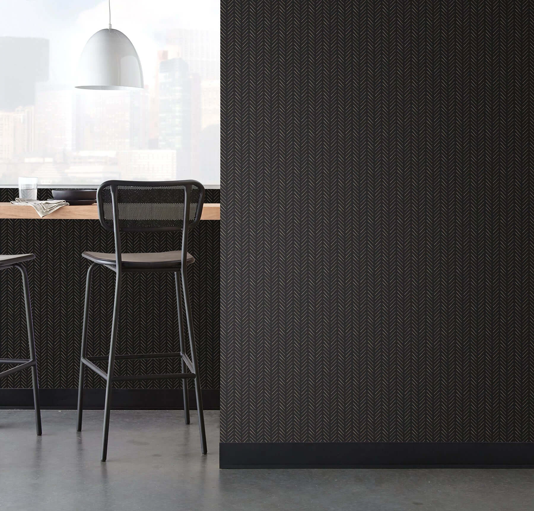 Magnolia Home Stroll wallpaper, color Midnight, SKU MJ4814