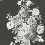 Magnolia Home Tea Rose - Black & White Wallpaper | Buy Online Magnolia Home Tea Rose wallpaper, color Black & White, SKU ME1533