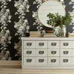 Magnolia Home Tea Rose - Black & White Wallpaper | Buy Online Magnolia Home Tea Rose wallpaper, color Black & White, SKU ME1533