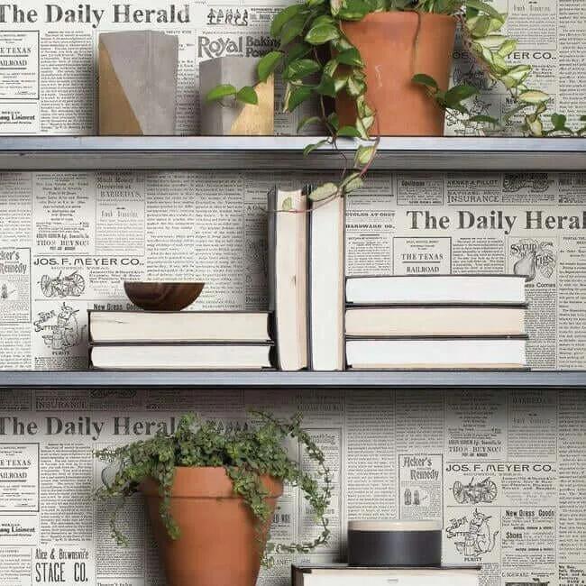 Magnolia Home The Daily - Black & White Wallpaper | Buy Online Magnolia Home The Daily wallpaper, color Black & White, SKU MH1508