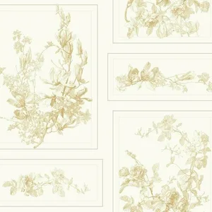 Magnolia Home The Magnolia wallpaper, color Brown & White, SKU MH1546