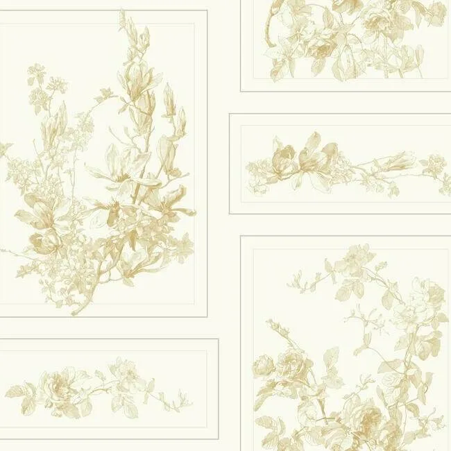 Magnolia Home The Magnolia wallpaper, color Brown & White, SKU MH1546