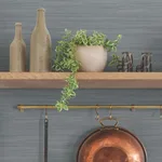 Magnolia Home Washed Linen - Denim Wallpaper | Buy Online Magnolia Home Washed Linen wallpaper, color Denim, SKU OM3662