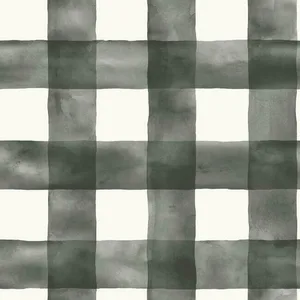 Magnolia Home Watercolor Check wallpaper, color Black & White, SKU MH1516