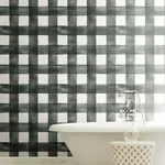 Magnolia Home Watercolor Check - Black & White Wallpaper | Buy Online Magnolia Home Watercolor Check wallpaper, color Black & White, SKU MH1516