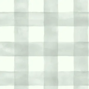 Magnolia Home Watercolor Check wallpaper, color Grey & White, SKU MH1519