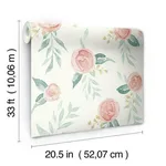 Magnolia Home Watercolor Roses - Red Wallpaper | Buy Online Magnolia Home Watercolor Roses wallpaper, color Red, SKU MK1126